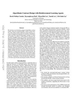 Algorithmic Contract Design with Reinforcement Learning Agents