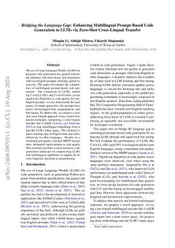 Bridging the Language Gap: Enhancing Multilingual Prompt-Based Code Generation in LLMs via Zero-Shot Cross-Lingual Transfer