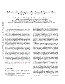 Pedestrian Attribute Recognition: A New Benchmark Dataset and A Large
  Language Model Augmented Framework
