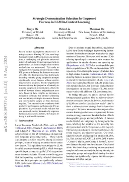 Strategic Demonstration Selection for Improved Fairness in LLM
  In-Context Learning