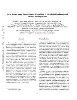 Event Stream based Human Action Recognition: A High-Definition Benchmark
  Dataset and Algorithms
