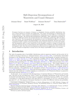 Shift-Dispersion Decompositions of Wasserstein and Cramér Distances