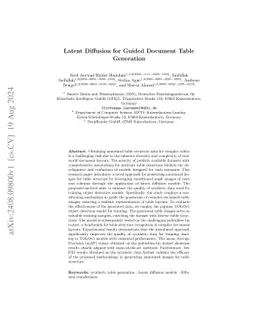Latent Diffusion for Guided Document Table Generation