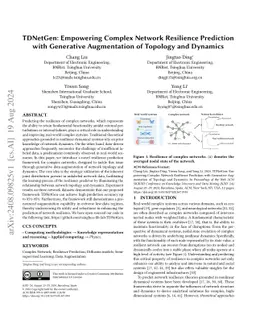 TDNetGen: Empowering Complex Network Resilience Prediction with
  Generative Augmentation of Topology and Dynamics