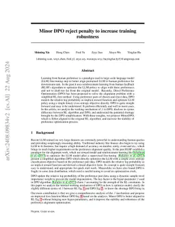 Minor DPO reject penalty to increase training robustness