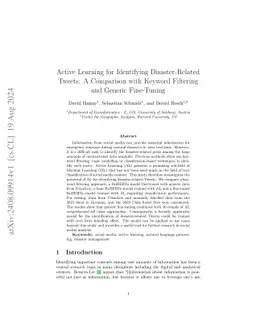 Active Learning for Identifying Disaster-Related Tweets: A Comparison
  with Keyword Filtering and Generic Fine-Tuning