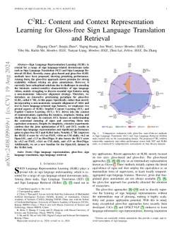 C${^2}$RL: Content and Context Representation Learning for Gloss-free
  Sign Language Translation and Retrieval
