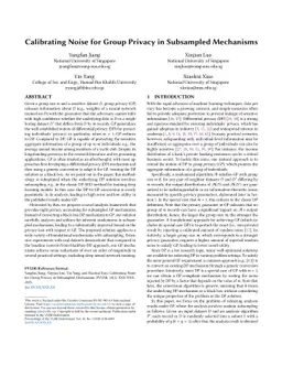 Calibrating Noise for Group Privacy in Subsampled Mechanisms