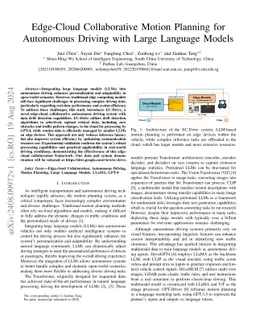 Edge-Cloud Collaborative Motion Planning for Autonomous Driving with
  Large Language Models