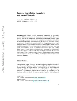 Parseval Convolution Operators and Neural Networks