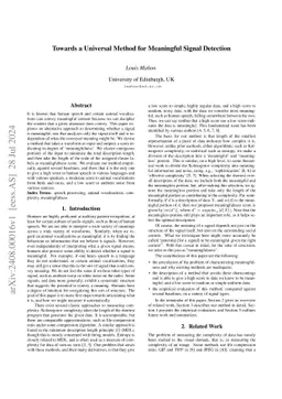 Towards a Universal Method for Meaningful Signal Detection