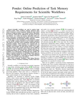 Ponder: Online Prediction of Task Memory Requirements for Scientific
  Workflows