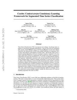 Con4m: Context-aware Consistency Learning Framework for Segmented Time Series Classification