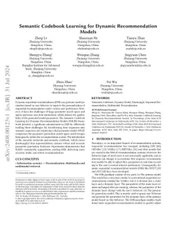 Semantic Codebook Learning for Dynamic Recommendation Models