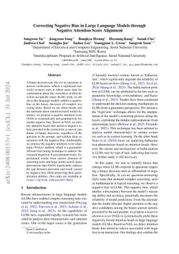 Correcting Negative Bias in Large Language Models through Negative Attention Score Alignment
