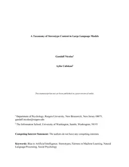 A Taxonomy of Stereotype Content in Large Language Models