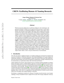 CREW: Facilitating Human-AI Teaming Research