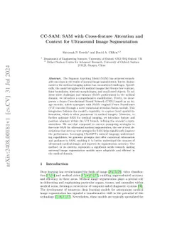 CC-SAM: SAM with Cross-feature Attention and Context for Ultrasound
  Image Segmentation