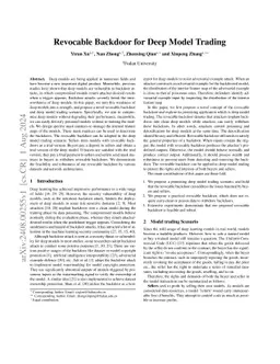 Revocable Backdoor for Deep Model Trading