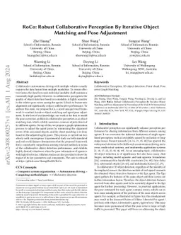 RoCo:Robust Collaborative Perception By Iterative Object Matching and
  Pose Adjustment