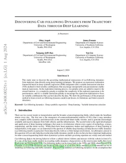 Discovering Car-following Dynamics from Trajectory Data through Deep
  Learning
