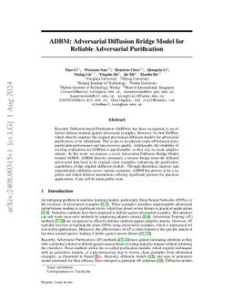 ADBM: Adversarial diffusion bridge model for reliable adversarial purification