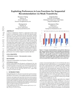 Exploiting Preferences in Loss Functions for Sequential Recommendation
  via Weak Transitivity