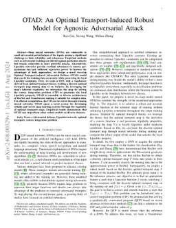 OTAD: An Optimal Transport-Induced Robust Model for Agnostic Adversarial
  Attack