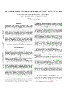 Interaural time difference loss for binaural target sound extraction