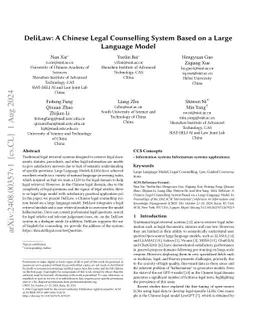 DeliLaw: A Chinese Legal Counselling System Based on a Large Language
  Model