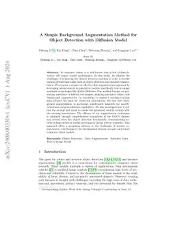 A Simple Background Augmentation Method for Object Detection with
  Diffusion Model