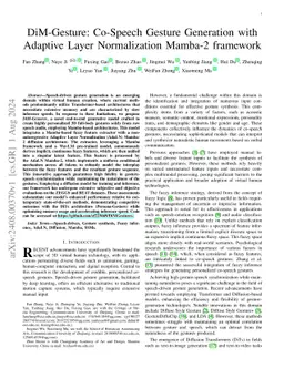 DiM-Gesture: Co-Speech Gesture Generation with Adaptive Layer
  Normalization Mamba-2 framework