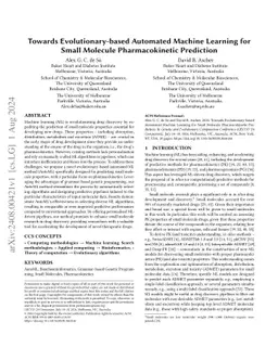 Towards Evolutionary-based Automated Machine Learning for Small Molecule
  Pharmacokinetic Prediction