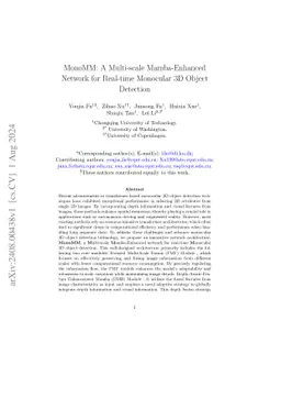 MonoMM: A Multi-scale Mamba-Enhanced Network for Real-time Monocular 3D
  Object Detection
