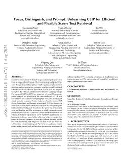 Focus, Distinguish, and Prompt: Unleashing CLIP for Efficient and
  Flexible Scene Text Retrieval