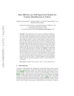 How Effective are Self-Supervised Models for Contact Identification in
  Videos