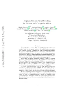 Explainable Emotion Decoding for Human and Computer Vision
