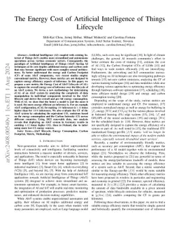 The Energy Cost of Artificial Intelligence Lifecycle in Communication Networks