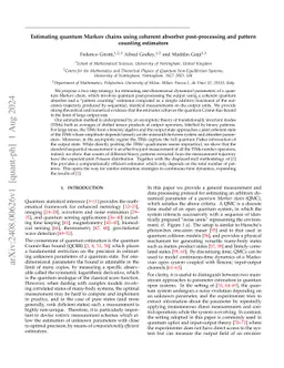 Estimating quantum Markov chains using coherent absorber post-processing
  and pattern counting estimator