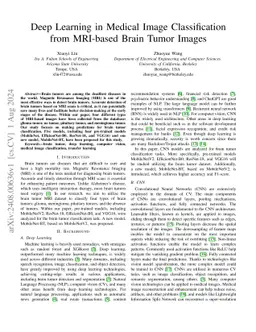Deep Learning in Medical Image Classification from MRI-based Brain Tumor
  Images