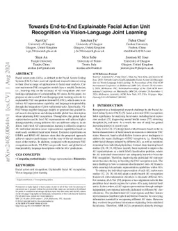 Towards End-to-End Explainable Facial Action Unit Recognition via
  Vision-Language Joint Learning