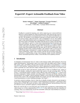 ExpertAF: Expert Actionable Feedback from Video