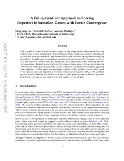 A Policy-Gradient Approach to Solving Imperfect-Information Games with Best-Iterate Convergence