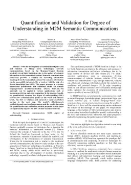 Quantification and Validation for Degree of Understanding in M2M
  Semantic Communications