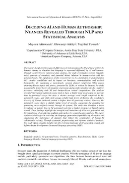 Decoding AI and Human Authorship: Nuances Revealed Through NLP and
  Statistical Analysis