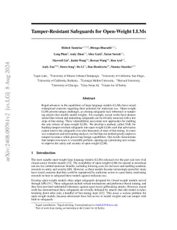 Tamper-Resistant Safeguards for Open-Weight LLMs