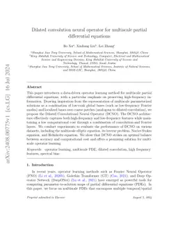 Dilated convolution neural operator for multiscale partial differential
  equations