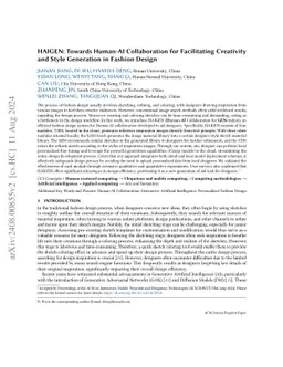 HAIGEN: Towards Human-AI Collaboration for Facilitating Creativity and
  Style Generation in Fashion Design