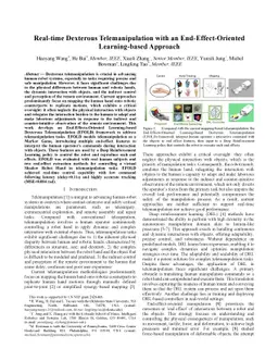 Real-time Dexterous Telemanipulation with an End-Effect-Oriented
  Learning-based Approach