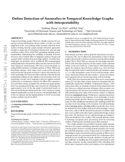 Online Detection of Anomalies in Temporal Knowledge Graphs with
  Interpretability